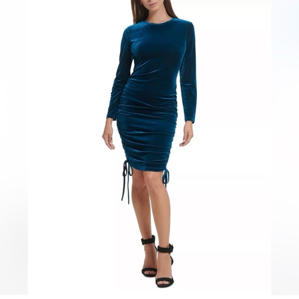 NWT Calvin Klein women’s blue velvet dress size 14.